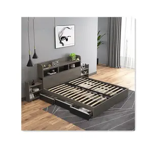 Hot Sell Günstige Schlafzimmer möbel Schlafzimmer Set Home Set Hotel Verwenden Sie Kingsize Double Size Holzbett