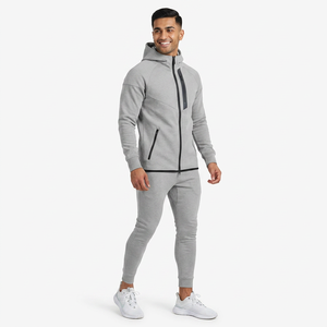 Chándal Deportivo con Capucha y Cremallera para Hombre, Ajustado, Transpirable, con Logotipo Personalizado al por Mayor - Product Image 1
