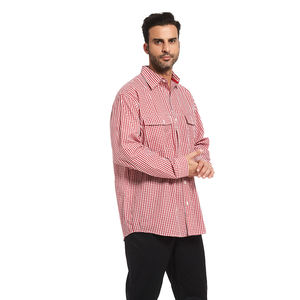 NFPA2112 <span class=keywords><strong>FR</strong></span> Chemises à carreaux Vêtements de sécurité résistants aux flammes Chemises de soudage à boutons en coton à manches longues pour hommes - Product Image 1