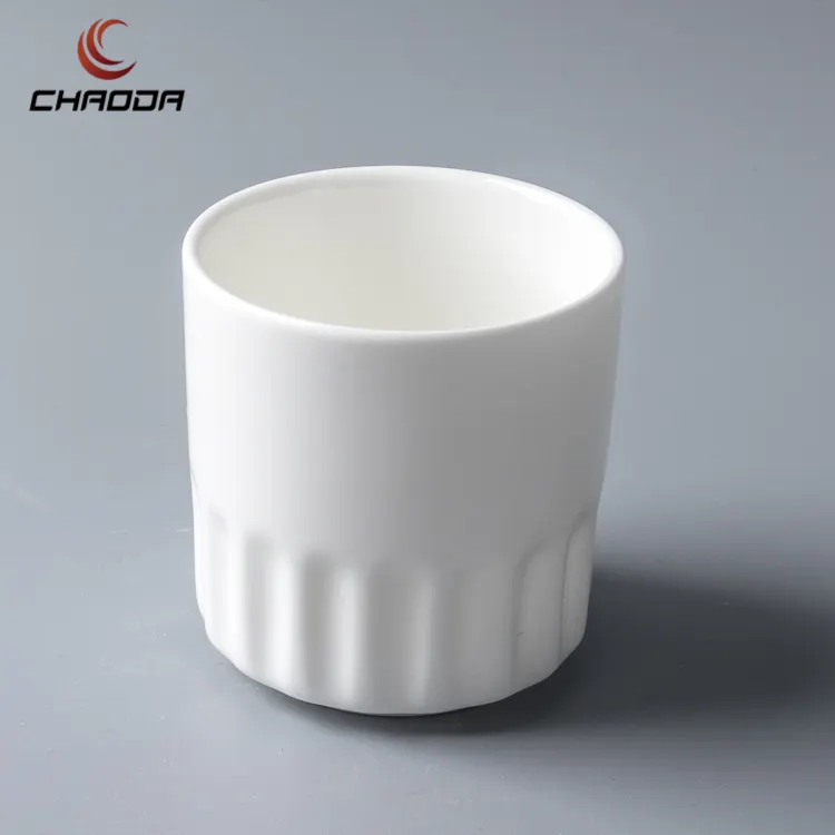 CHAODA सिरेमिक कॉफी कप कस्टम लोगो आधुनिक सफेद चीनी मिट्टी दूध कप उच्च गुणवत्ता चीनी मिट्टी के कप चाय कॉफी मग संभाल के बिना