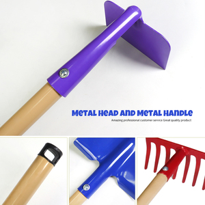 Set di 4 Mini Attrezzi da Giardino in Metallo per Bambini con Rastrello Lungo, Pala, Zappa e Rastrello per Foglie - Strumenti Durevoli per Piantare Fai-da-Te per Uso Esterno - Product Image 4