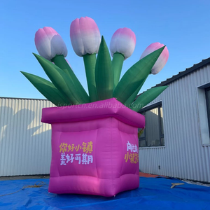 Pot de fleurs géant gonflable personnalisé en forme de tulipe avec <span class=keywords><strong>impression</strong></span> de logo pour la promotion des communes et la publicité commerciale - Product Image 3