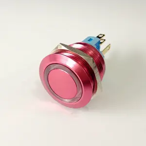 16mm 19mm 22mm Metal Momentary Or Latching Green 12v Push Button LED Switch