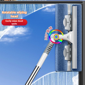 Limpiacristales <span class=keywords><strong>de</strong></span> 52.9 Pulgadas con <span class=keywords><strong>Limpiador</strong></span> y Estropajo, Uso en Seco y Húmedo, para Ventanas, Espejos <span class=keywords><strong>de</strong></span> <span class=keywords><strong>Baño</strong></span>, Armarios Altos, Automóviles - Product Image 4