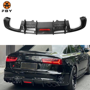 Difusor Trasero de Fibra de Carbono Estilo KB con Luces LED para <span class=keywords><strong>Audi</strong></span> S6 C7 C7.5 <span class=keywords><strong>A6</strong></span> Sport Kit de Carrocería con Labio Divisor Trasero 2012-2018 - Product Image 1