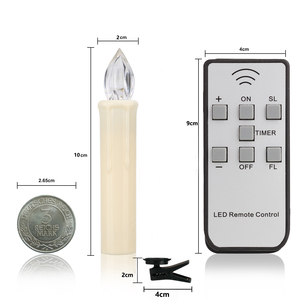 Giáng Sinh Cây Nến Nến Nến Thon Ngọn Nến Không Lửa Hoạt Động Bằng Điều Khiển Từ Xa 20 Chiếc - Product Image 2
