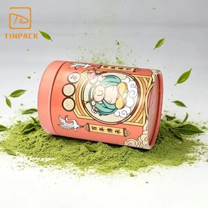 Venta al por mayor de fábrica: Lata cilíndrica de hojalata personalizada impresa para almacenar té, café y matcha - Product Image 3