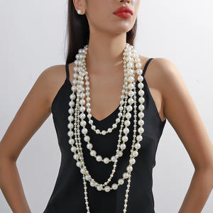 قلادة مجوهرات متعددة الطبقات بطابع شخصي ومبالغ فيه على الموضة-قلادات متعددة الطبقات محاكية للقلادات الطويلة - Product Image 5