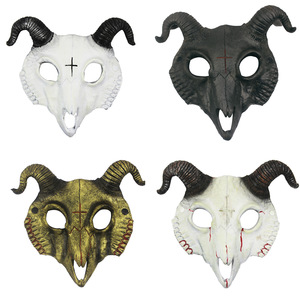 Máscara de Calavera de Oveja Personalizada al por Mayor, Máscara de Cabeza de Animal con Cuernos de Cabra, Máscara de Halloween, Disfraz de Cosplay - Product Image 1