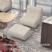 Canapé une place en tissu chenille, emballé sous vide, garnissage en éponge, design rembourré, écologique, pour hôtel et appartement, style moderne