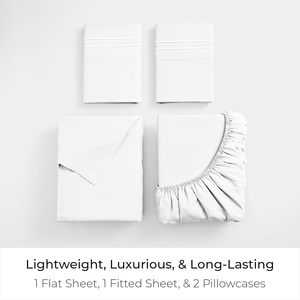 Juego de ropa de cama de 4 piezas Sábanas completas para uso doméstico Estilo de hotel de lujo Enfriamiento extra suave Arrugas Resistente a las manchas - Product Image 2