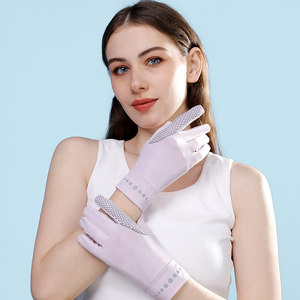 Gants de protection UV <span class=keywords><strong>mitaines</strong></span> d'écran tactile antidérapantes en soie de glace d'été mince pour femmes - Product Image 4