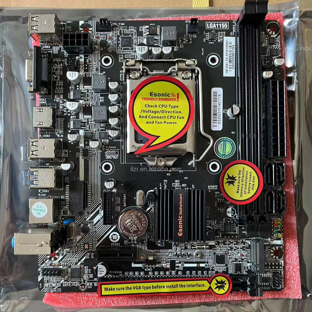 Esonic Computer Mother Board Combo 3rd Gen LGA1155 PC Gaming Mainboard LGA 1155 H61 Chipset Motherboard