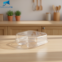Barquette en plastique PET transparente de forme rectangulaire, marque TIANCHOU, pour l'emballage d'aliments, de gâteaux, de bonbons et de chocolat