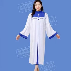 2024 vestido de coro de iglesia de manga larga Mujer ropa de canto batas de coro gratis - Product Image 4