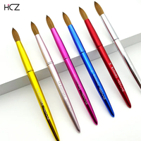 Pinceaux professionnels pour ongles en acrylique, 100% Kolinsky, ovales, à poils coupés, avec manche entièrement personnalisable en bois/métal/acrylique, fabriqués en usine.