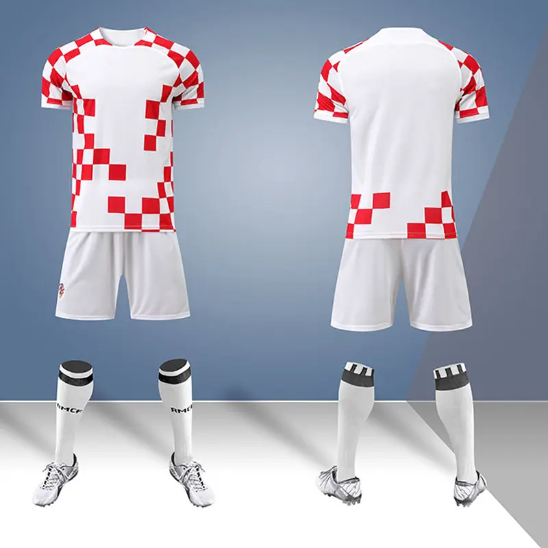 Jersey Croatia National Team Fußball Erwachsenen Trikot Set 2021-2023 T-Shirt Fußball Trikot Trainings anzug maßge schneiderte Fabrik verkauf