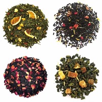 Hibiscus Rozen Gemengde Fruitthee Sample Losse Bladfruitthee met Mango Perzik Sinaasappel Dranken Blauwe Vlindererwtenbloem Kruidenthee