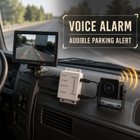 Système d'aide au recul pour véhicule 12-24V avec caméra, moniteur, alarme vocale et détection de stationnement à 4 capteurs pour bus, camion, usage commercial