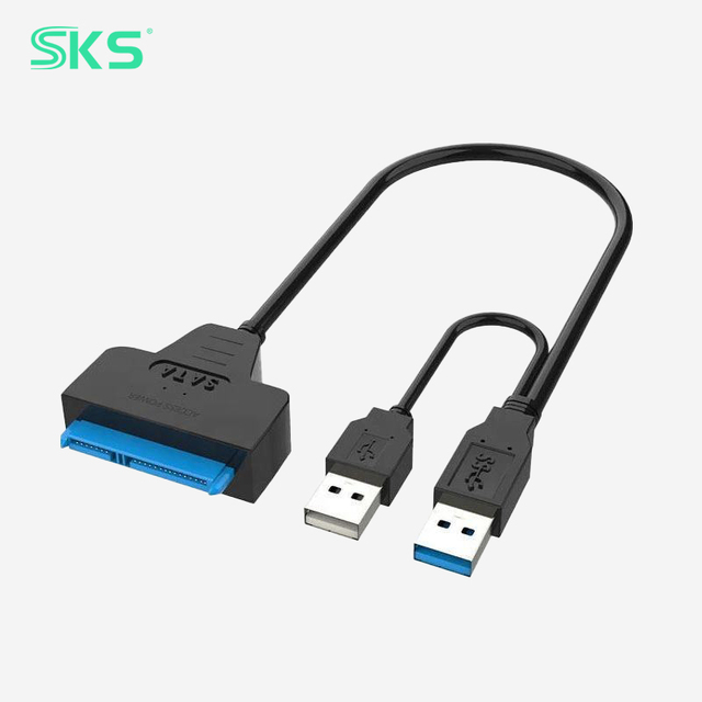 Dual USB 3.0 2.0 to SATA Adapter, 5Gbps High Speed SATA to USB Cable for 2.5 3.5 Inch HDD SSD External Hard Drive