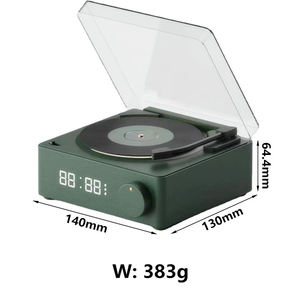 Reproductor de CD retro mini con altavoz Bluetooth, pantalla digital, reloj despertador, reproductor de audio de escritorio, compatible con reproducción de CD y tarjetas TF. - Product Image 3