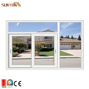 סין מפעל מחיר מודרני upvc דלתות וחלונות אירופאי ויניל upvc פרופילים מסגרת כפולה זכוכית הזזה חלון