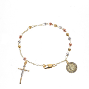 Pulsera de cuentas de <span class=keywords><strong>Rosario</strong></span> religioso de lujo, colgante de Cruz DE LA <span class=keywords><strong>Virgen</strong></span> María católica ajustable, joyería religiosa de lujo a la moda - Product Image 1