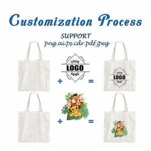 Sac fourre-tout en toile écologique personnalisé tendance, grande capacité, sac de courses en coton recyclé, vente en gros - Product Image 4