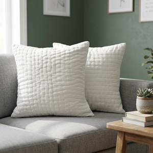 Housse de coussin rectangulaire simple matelassée à rayures en coton pour canapé, lit et décoration intérieure - Product Image 2