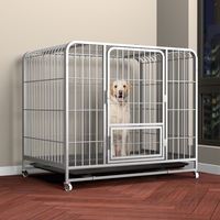 Chenils pour chiens Cages pliables pour adultes Vente de grands chiens Cage pour animaux de compagnie en acier inoxydable solide et fermée en fil métallique
