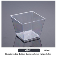 Tasse à mousse en plastique jetable transparente de 115ml tasse à dessert en gelée carrée épaissie pour thé au jus de chocolat-Pack personnalisé