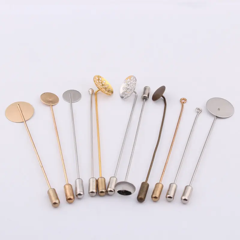 Jewelry Accessories New Handmade Material Diy Copper Metal Blank Clutch Pad Pearl Brooch Safety Pin