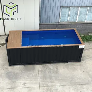 Casa mágica portátil para piscina, recipiente para piscina de fibra de vidro com janela de vidro acrílico