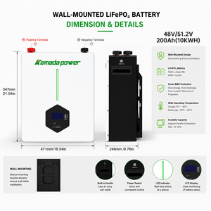Paquete de Baterías de Litio Solares de 48 Voltios 51.2V 100/200Ah, Batería para el Hogar de <span class=keywords><strong>10kwh</strong></span> 15kwh, Sistema Solar de 48V LiFePO4, Batería de Almacenamiento de Energía para el Hogar - Product Image 3