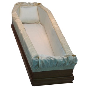 XF260 Ensemble de doublures intérieures pour <span class=keywords><strong>cercueil</strong></span> en satin élastique froncé à imprimé pois, avec support en <span class=keywords><strong>carton</strong></span>, pour usage funéraire - Product Image 3