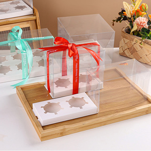 Tùy chỉnh 2 4 6 12 lỗ <span class=keywords><strong>cupcake</strong></span> bao bì hộp Muffin ly macaroon bánh quy Đóng gói hộp rõ ràng bánh Hộp bao bì - Product Image 4