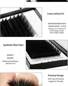 Plateaux d'extensions de cils classiques en gros, courbure J, en vison 5D, pour volume individuel, et faux cils naturels 3D - Product Image 6