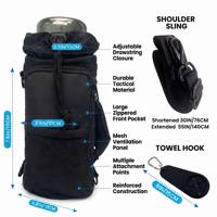 Sac de sport magnétique de haute qualité avec poche en filet, petit sac bandoulière porte-bouteille d'eau noir - Sac pour homme et femme