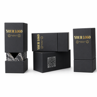 Boîte de luxe premium à couvercle rigide en deux parties avec logo personnalisé, emballage cartouche, boîte à tiroir 1ml avec mousse pour col de flacon
