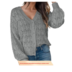 Venta al por mayor Sexy Womens Knitted Sweater Cardigan Ropa femenina Moda Sweater Para <span class=keywords><strong>Dama</strong></span> - Product Image 1