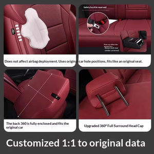 Coprisedili Auto in Pelle Universali Personalizzati OEM, Resistenti alle Macchie, Copertura Completa per Quattro Stagioni, per 5 Posti - Product Image 5