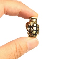 Perles de couteau en laiton bicolores motif crâne et grenade, pendentifs pour bracelets tressés et cordons EDC DIY, accessoires de suspension pour outils d'extérieur, fidget spinners métalliques