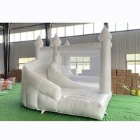 Château gonflable extérieur blanc de videur d'usine de la Chine avec des jouets gonflables de ventilateur comprenant la maison de rebond avec la glissière pour des enfants
