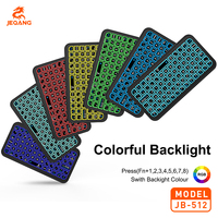Jeqang JB-512 Mini Keyboard BT Desain Portabel dengan Lampu Latar RGB dan Pengisian Daya Tipe-C Desain Portabel Bahasa Inggris Plastik