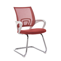 Chaise de bureau ergonomique moderne en maille avec hauteur réglable et pieds pivotants chromés pour utilisation en conférence informatique - Employés et étudiants