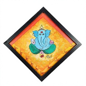 Pintura Mithila de Bihar en Metal Hecha a Mano en Jharkhand, Arte Folclórico Colorido en 3D para Decoración de Sala de Estar - Product Image 1