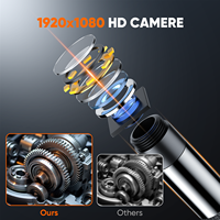 Caméra d'inspection industrielle articulée Z80 6 mm avec éclairage LED, écran IPS 4,3'' 1080P HD, câble flexible bidirectionnel de 5,5 pieds