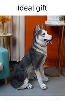 Estatua de Perro Husky de Resina para Exteriores, Figura Religiosa de Poliresina, Animal Artificial, Husky Siberiano Sentado, Escultura