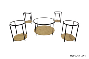 YUKAI Modern Design CT-117-S <strong>Coffee</strong> <strong>Table</strong> Set 1+4 <strong>Yellow</strong> Metal Board Simple Living Room Furniture Small Tea <strong>Table</strong> - Product Image 2