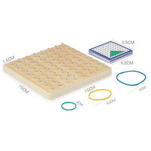 Tablero de madera para Educación Temprana, tablero de goma creativo con forma geométrica, enseñanza Montessori para <span class=keywords><strong>geoboard</strong></span> de jardín de infantes - Product Image 3